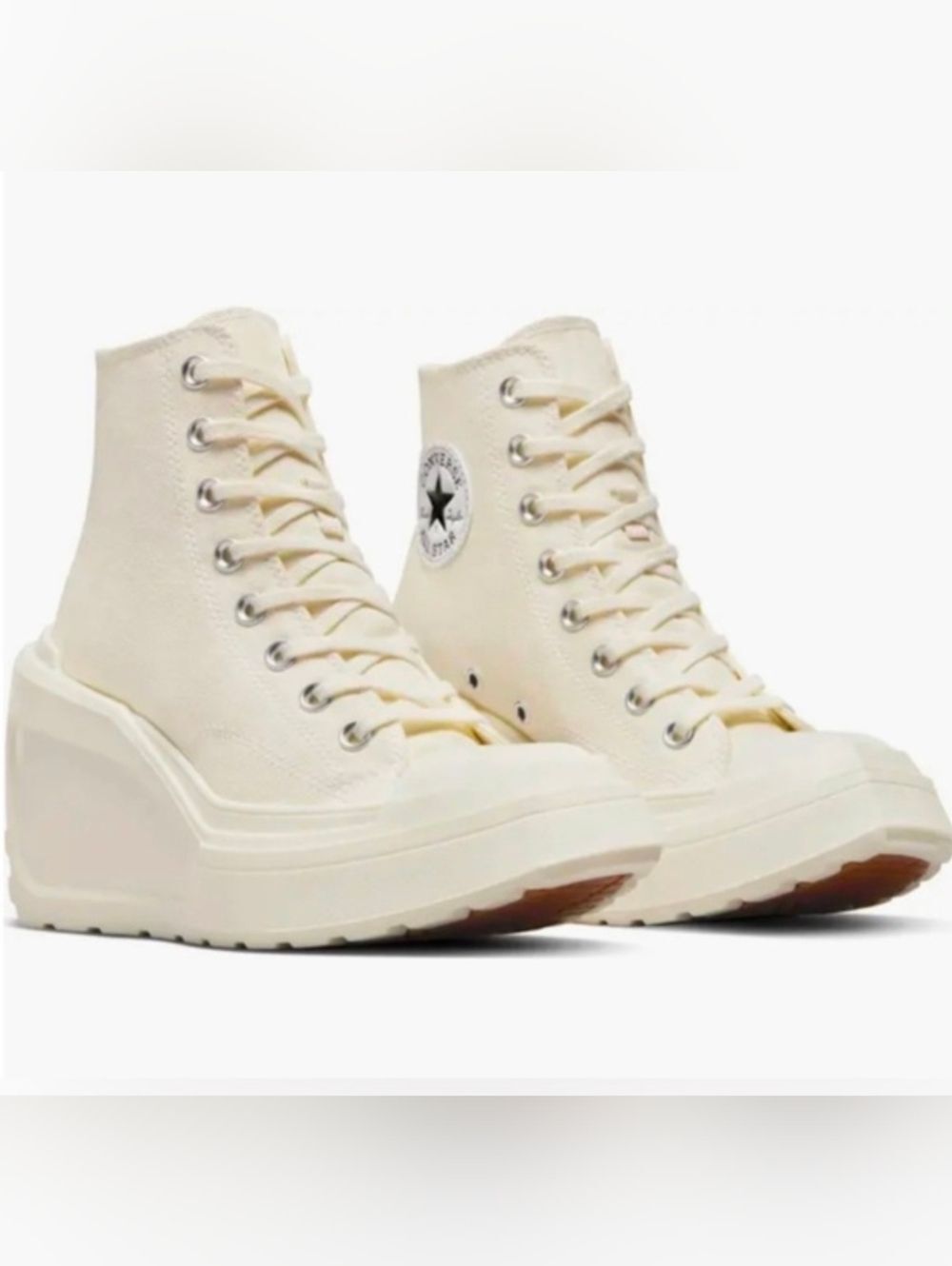 Converse Chuck 70 De Luxe White High Top Wedge Sneaker Size 6